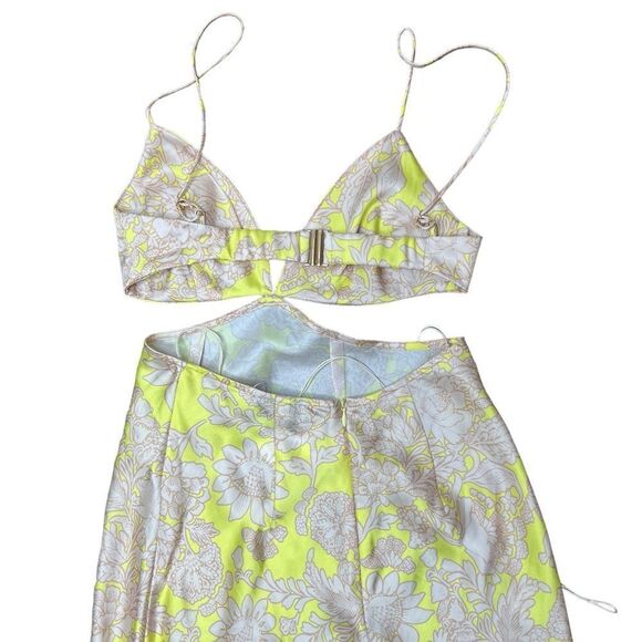 RUMER The Label x Revolve Yellow/Tan Harmony Resortwear Cut-Out Maxi Dress - Picture 7 of 10